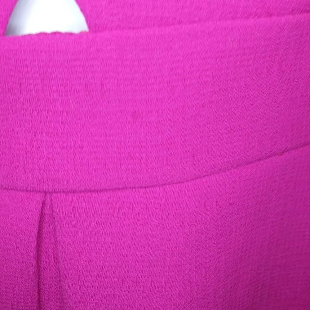 Adelyn Rae Sexy Fuschia Scalloped Peek-A-Boo Bodice Skater Style Dress - Picture 8 of 13